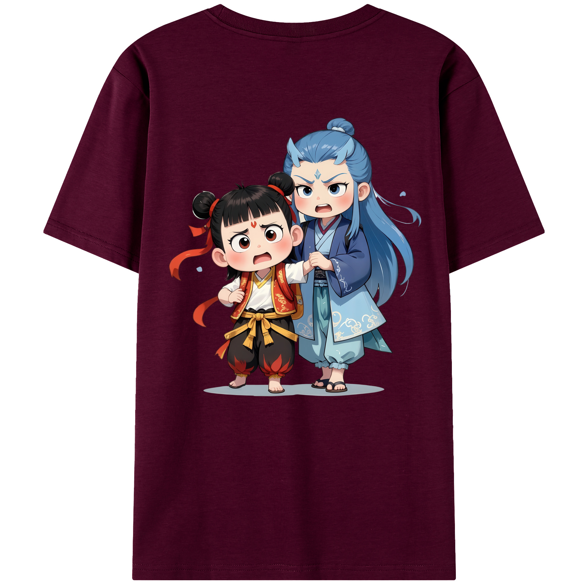 （画像用） Ne Zha 2 ナタ 魔童の大暴れ レディース半袖Tシャツ(バックプリント)